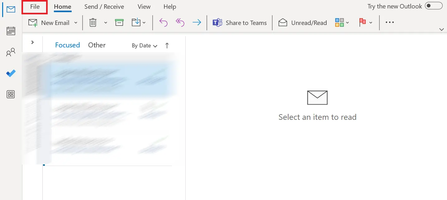 Image: Outlook 365: Mailbox overview