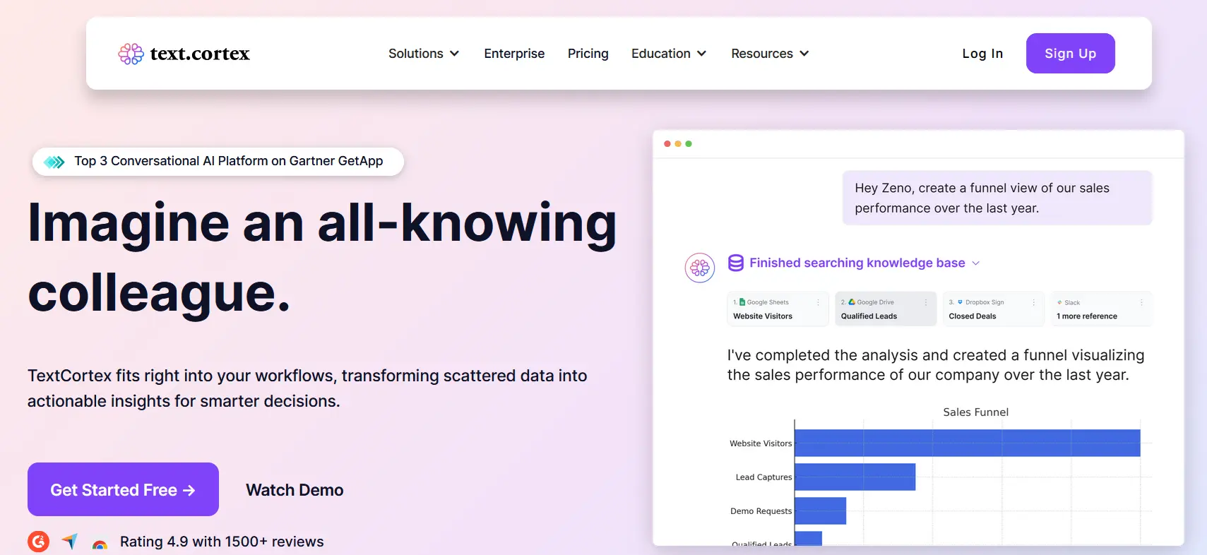 Image: Screenshot of the TextCortex website