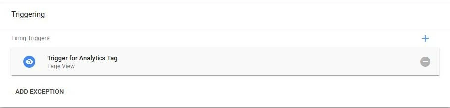 Google Tag Manager: overview of added triggers