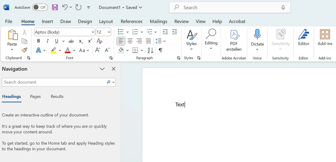 Screenshot of Microsoft Word Image: Screenshot of Microsoft Word