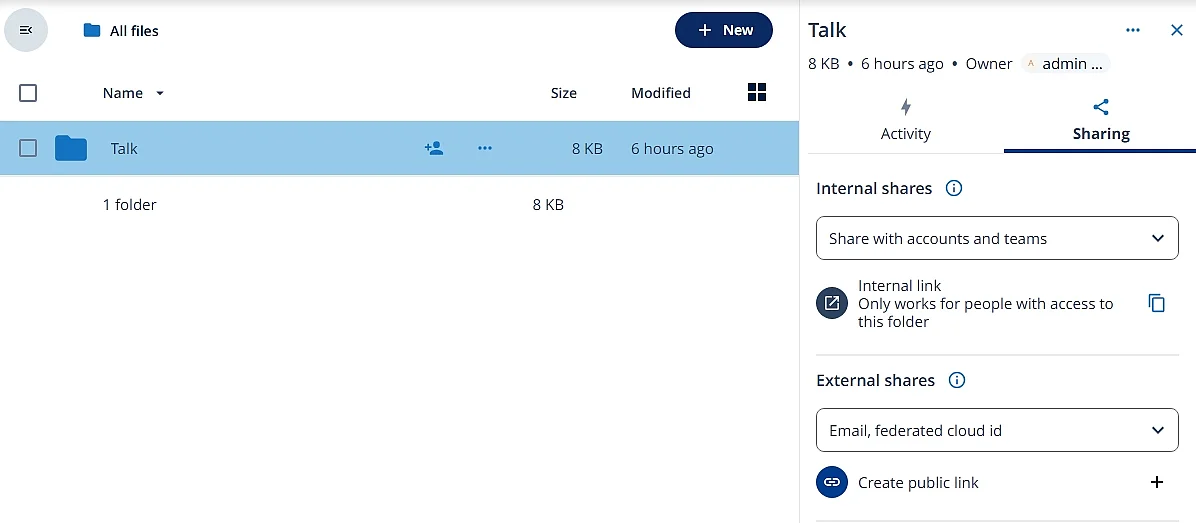 Nextcloud: folder sharing Image: Nextcloud: folder sharing