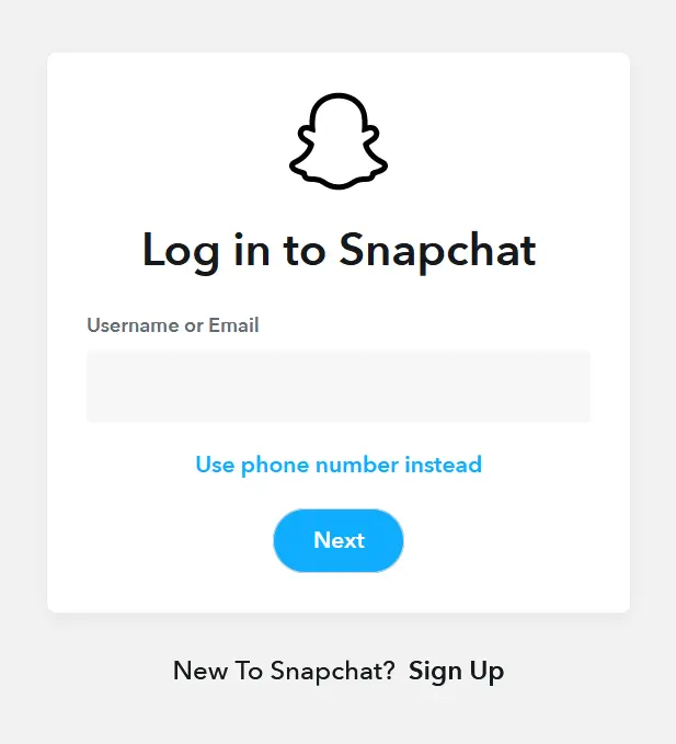 Snapchat browser login Image: Snapchat browser login