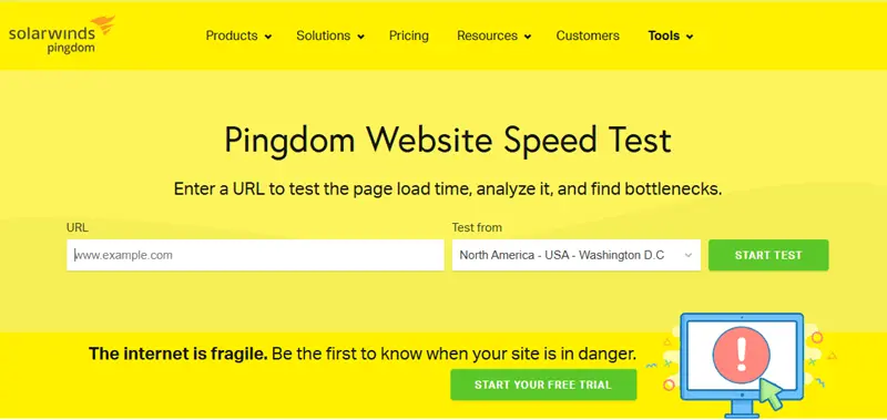 Pingdom Homepage Image: Pingdom Homepage