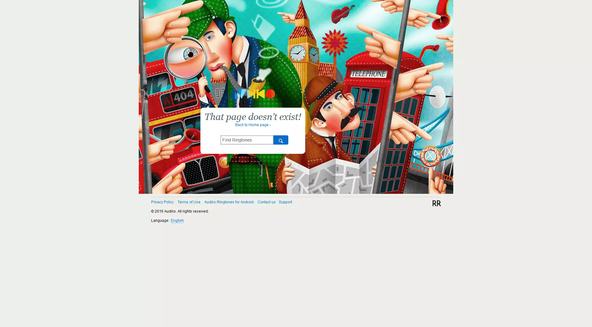 Image: 404 page for Audiko