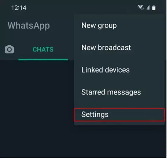 Image: WhatsApp: “Settings” in menu