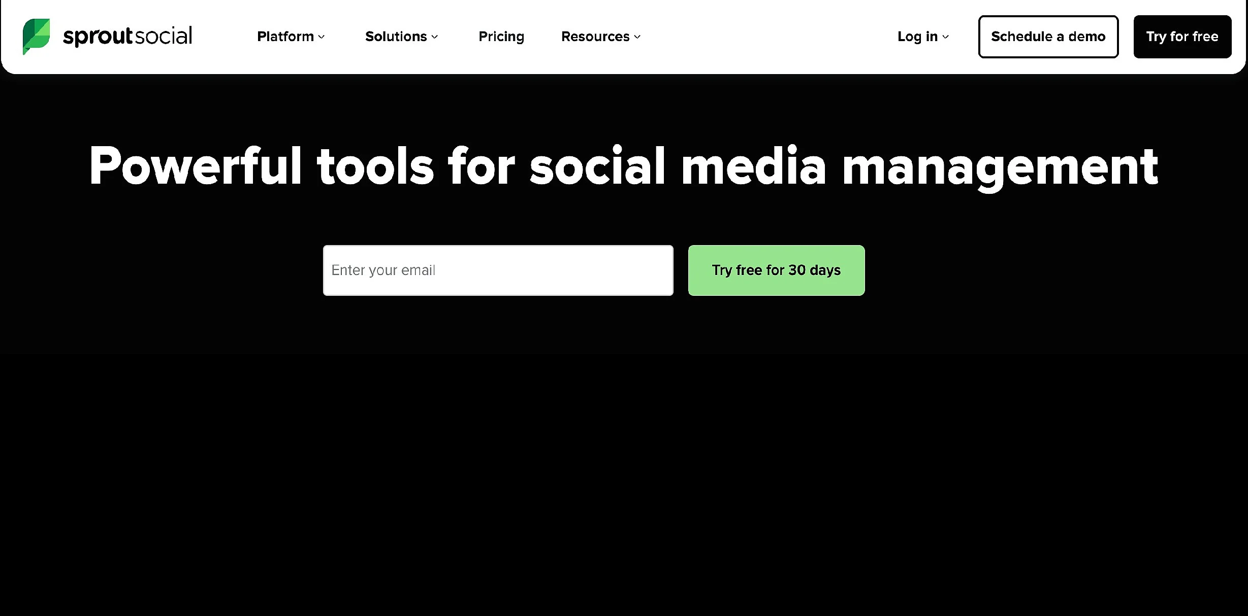 Image: Screenshot of the Sprout Social website