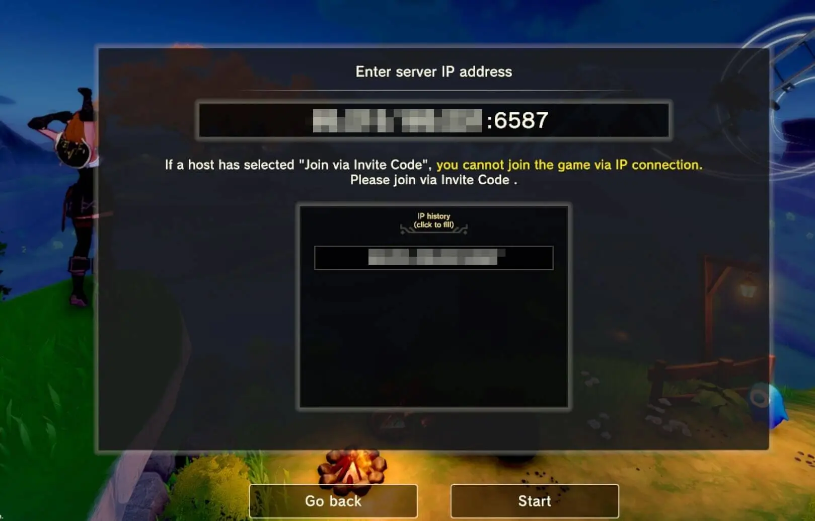 Image: Join Craftopia server via IP