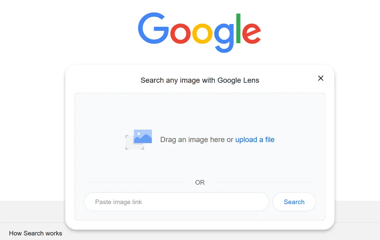 Alt text: Screenshot of the Google Lens user interface Image: Alt text: Screenshot of the Google Lens user interface