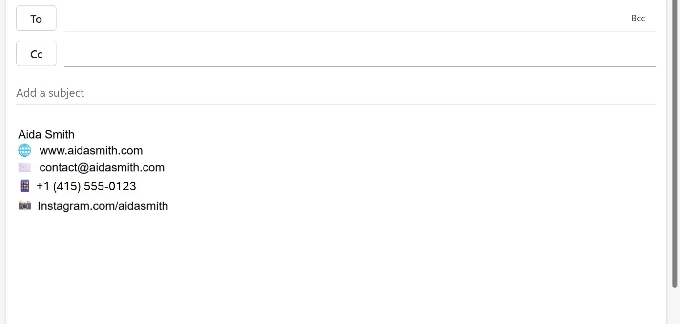 Image: Private email signature