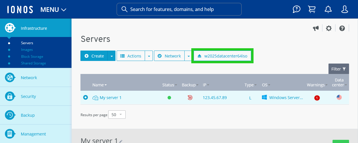 The Cloud Panel with the DVD button highlighted.