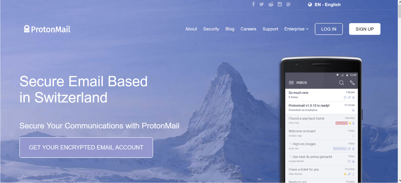 ProtonMail website
